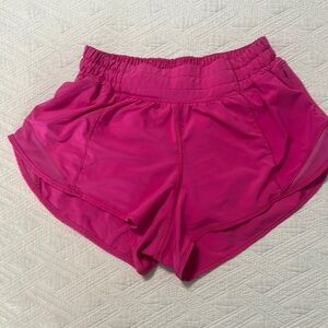 Pink Lululemon Hotty Hot shorts, 2 1/2 inch inseam, size 4